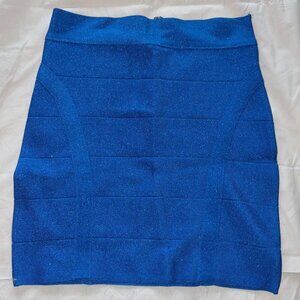 Beautiful bebe bandage mini skirt in a stunning Princess Blue color.